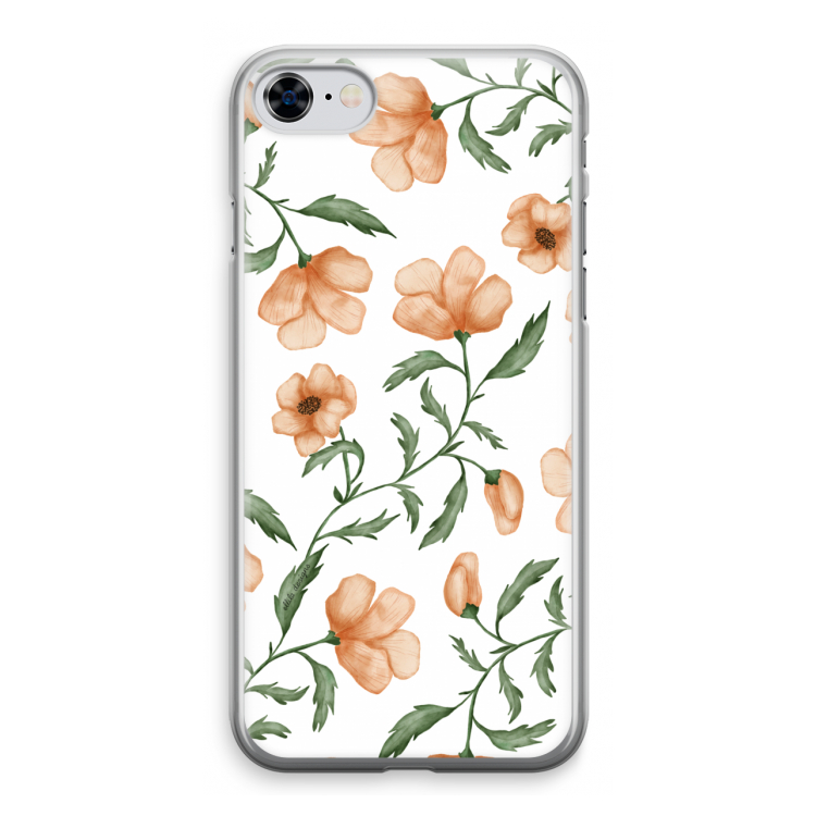 Peachy flowers: iPhone 8 Transparant Hoesje