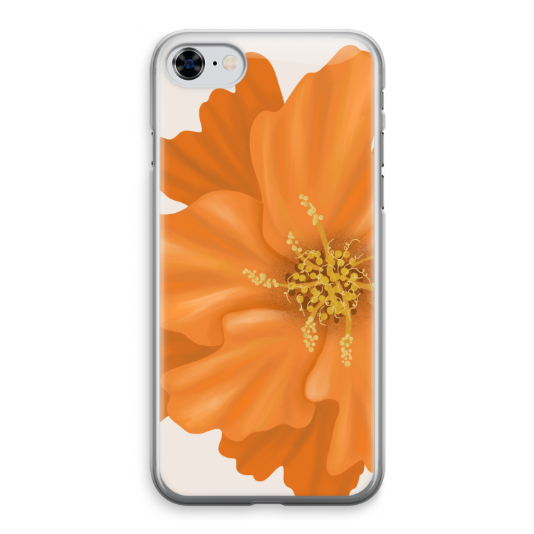 Orange Ellila flower: iPhone 8 Transparant Hoesje