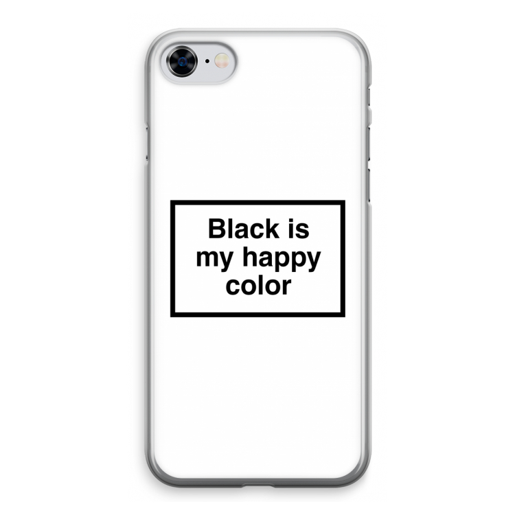 Black is my happy color: iPhone 8 Transparant Hoesje