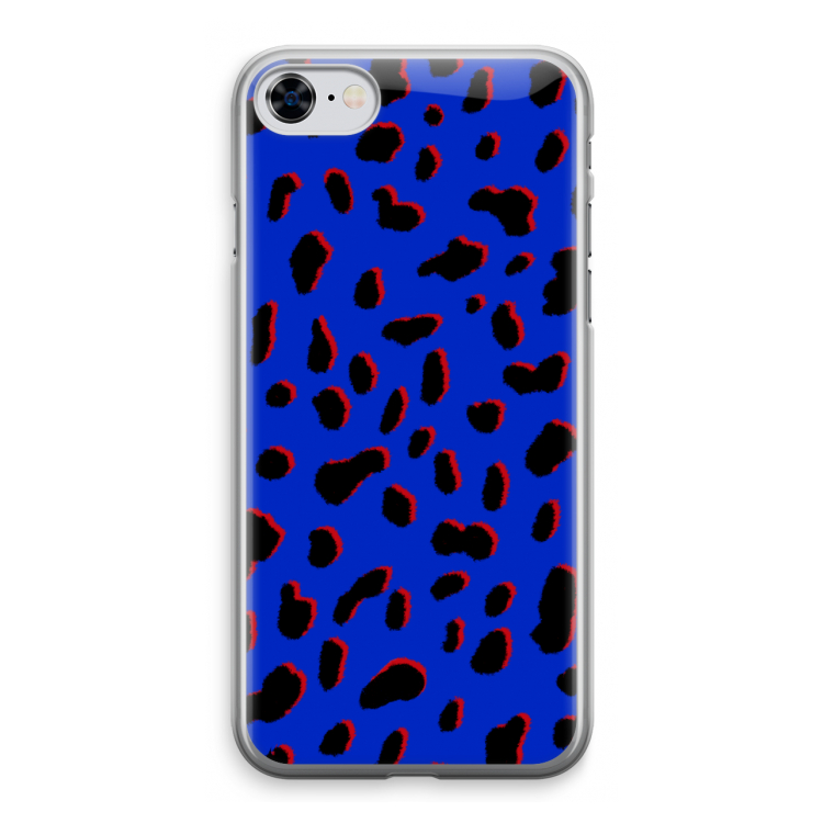 Blue Leopard: iPhone 8 Transparant Hoesje