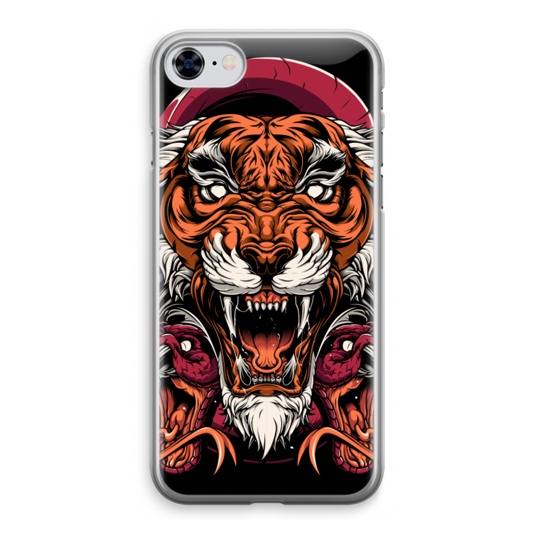 Tiger and Rattlesnakes: iPhone 8 Transparant Hoesje