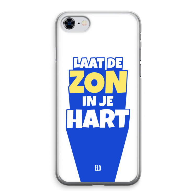 Laat de zon in je hart: iPhone 8 Transparant Hoesje