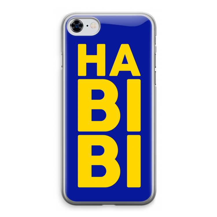 Habibi Blue: iPhone 8 Transparant Hoesje