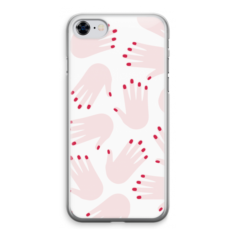 Hands pink: iPhone 8 Transparant Hoesje