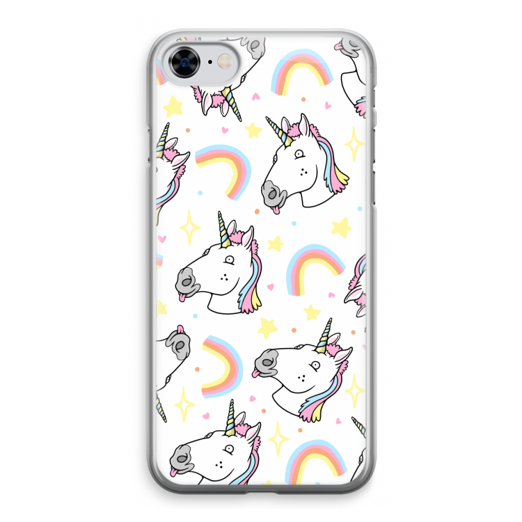 Rainbow Unicorn: iPhone 8 Transparant Hoesje