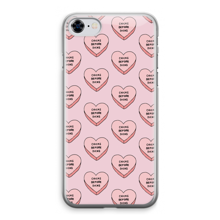 Chicks before dicks: iPhone 8 Transparant Hoesje
