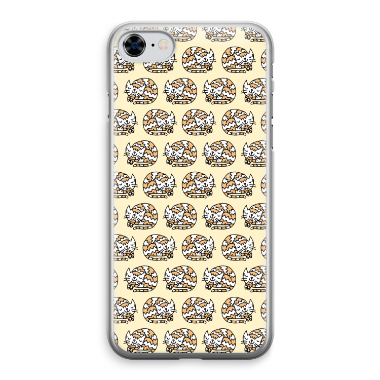 Slapende poes: iPhone 8 Transparant Hoesje