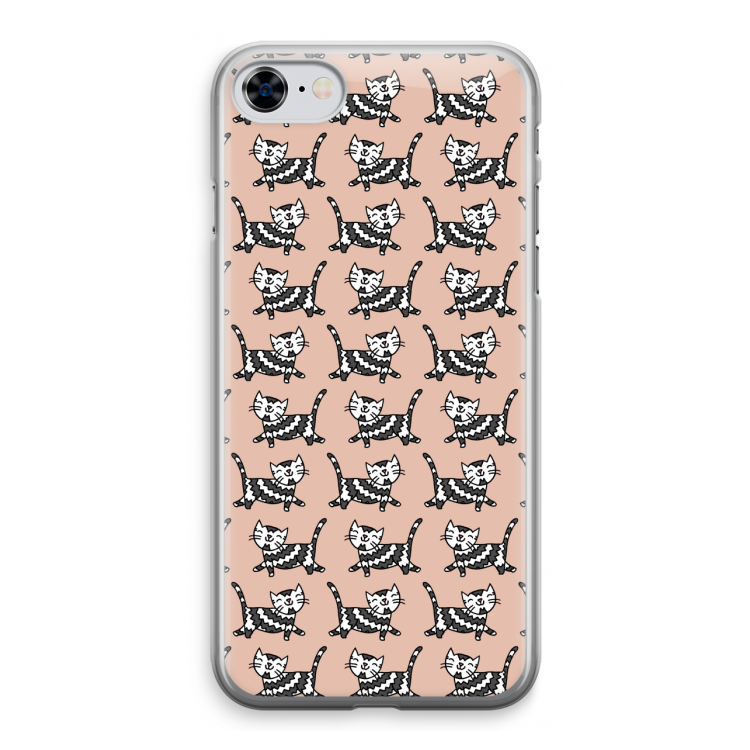 Zwarte poes: iPhone 8 Transparant Hoesje