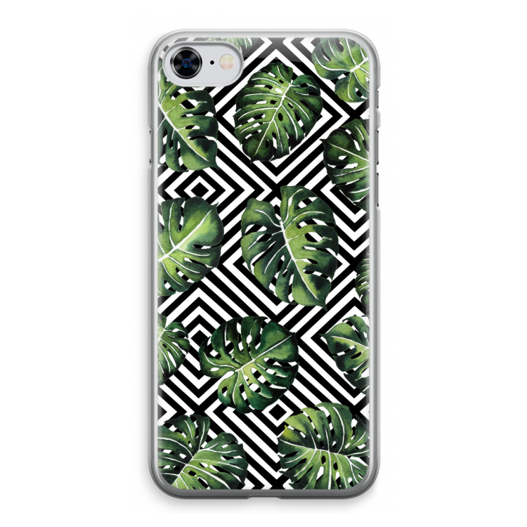 Geometrische jungle: iPhone 8 Transparant Hoesje