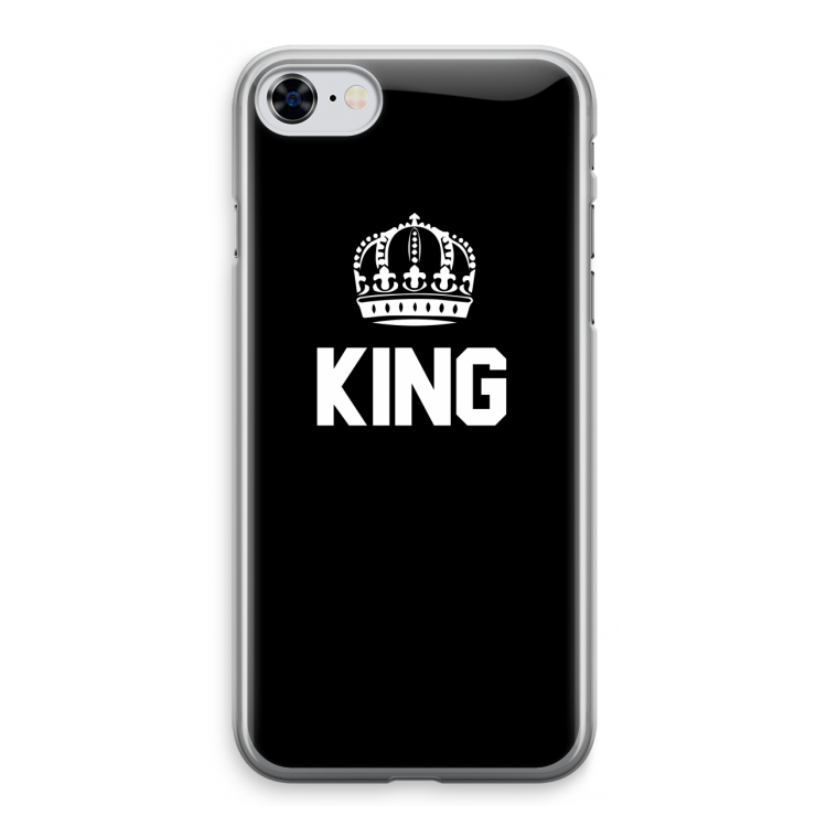 King zwart: iPhone 8 Transparant Hoesje