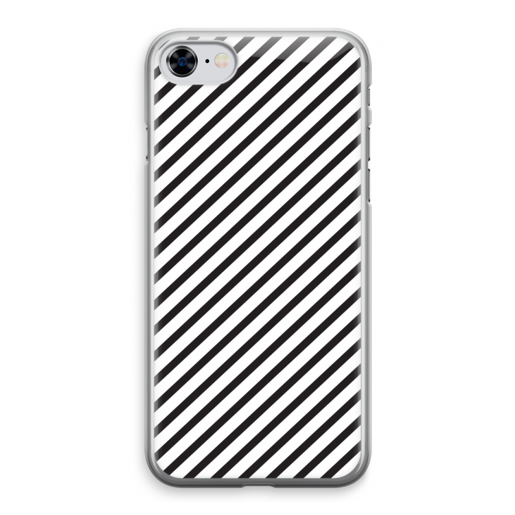 Strepen zwart-wit: iPhone 8 Transparant Hoesje