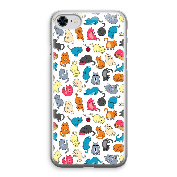 Kleurrijke katten: iPhone 8 Transparant Hoesje