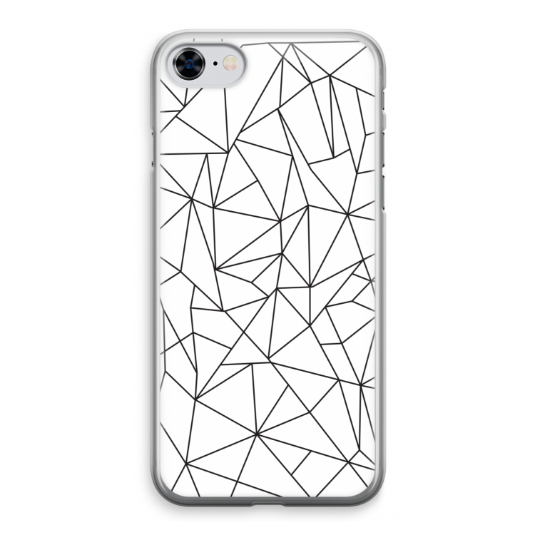 Geometrische lijnen zwart: iPhone 8 Transparant Hoesje