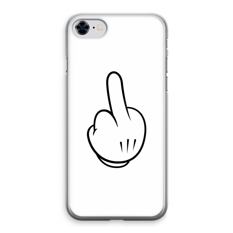 Middle finger white: iPhone 8 Transparant Hoesje