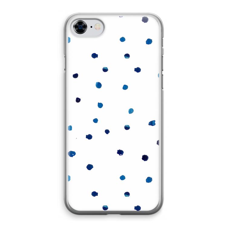 Blauwe stippen: iPhone 8 Transparant Hoesje