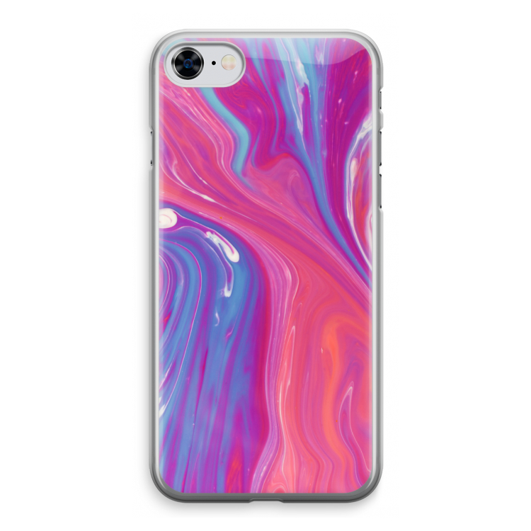 Paarse stroom: iPhone 8 Transparant Hoesje