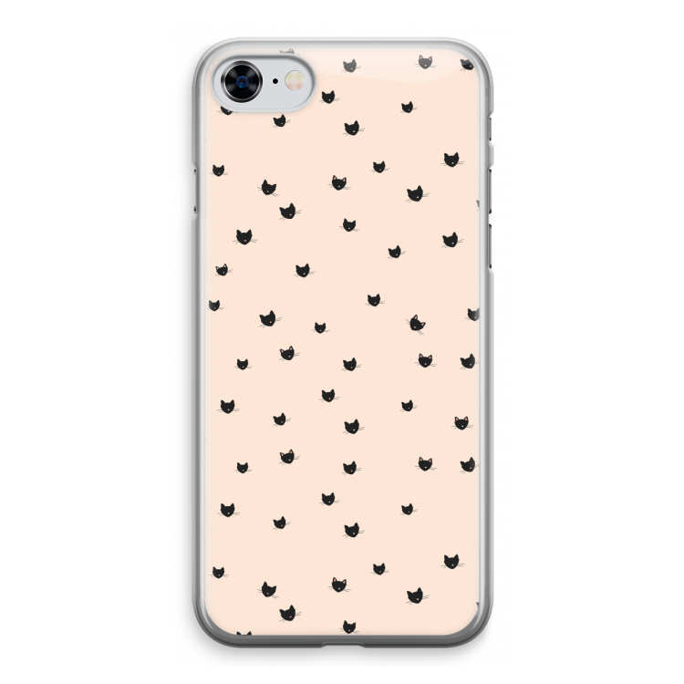 Kleine kattenkopjes: iPhone 8 Transparant Hoesje