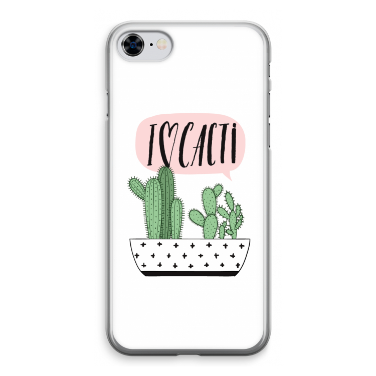I love cacti: iPhone 8 Transparant Hoesje