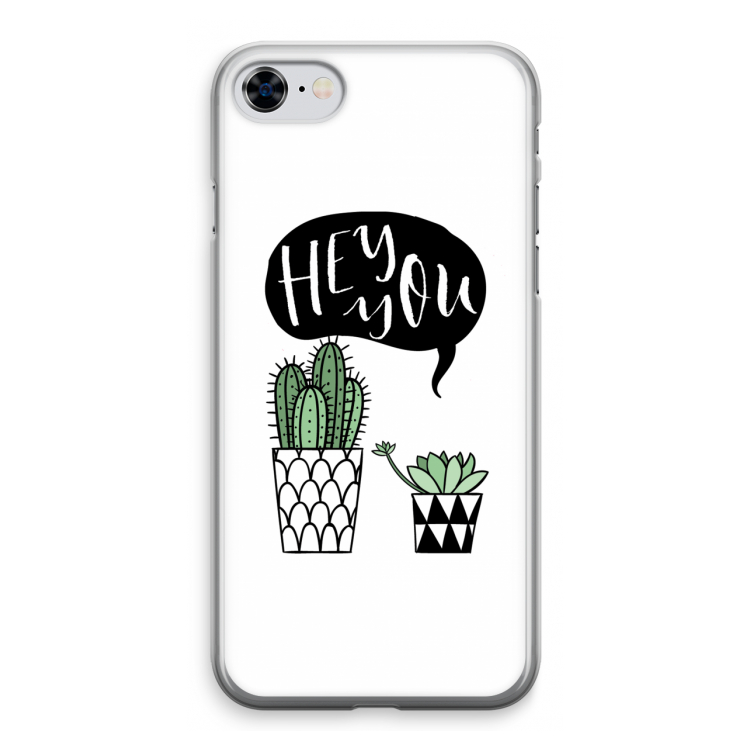 Hey you cactus: iPhone 8 Transparant Hoesje