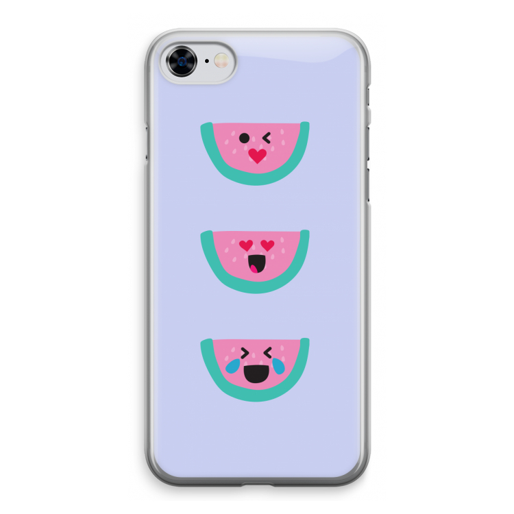 Smiley watermeloen: iPhone 8 Transparant Hoesje