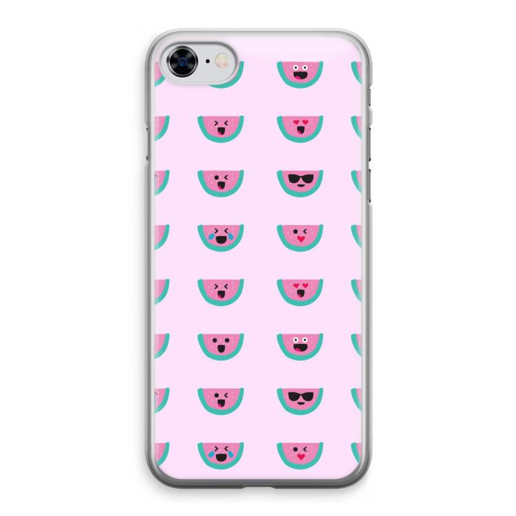 Smiley watermeloenprint: iPhone 8 Transparant Hoesje