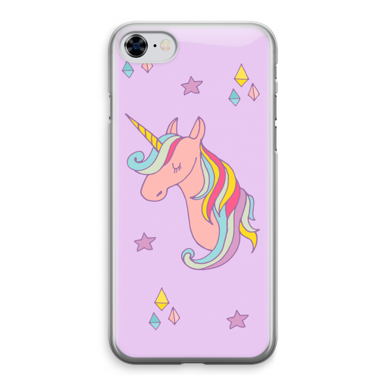 Roze eenhoorn: iPhone 8 Transparant Hoesje