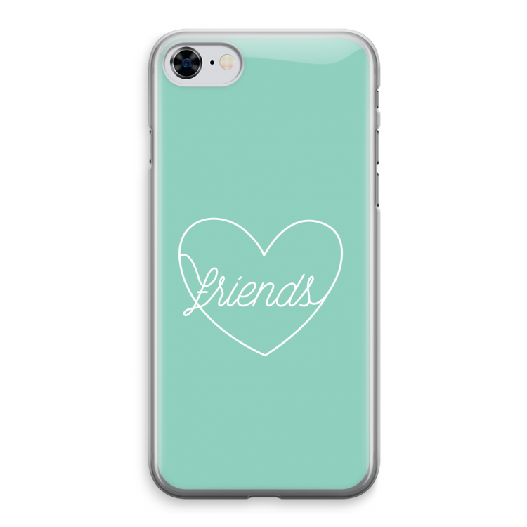 Friends heart pastel: iPhone 8 Transparant Hoesje