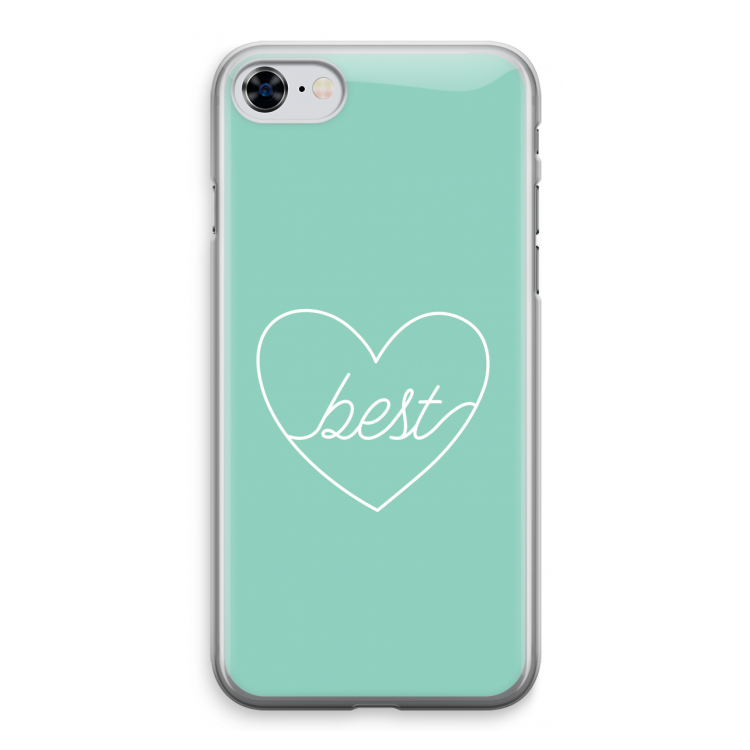 Best heart pastel: iPhone 8 Transparant Hoesje