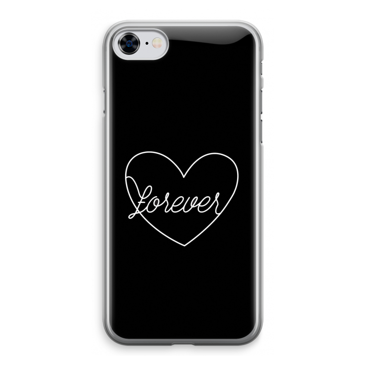 Forever heart black: iPhone 8 Transparant Hoesje