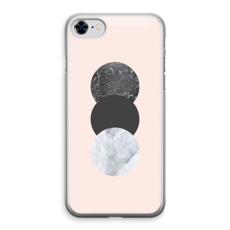 Marmeren cirkels: iPhone 8 Transparant Hoesje