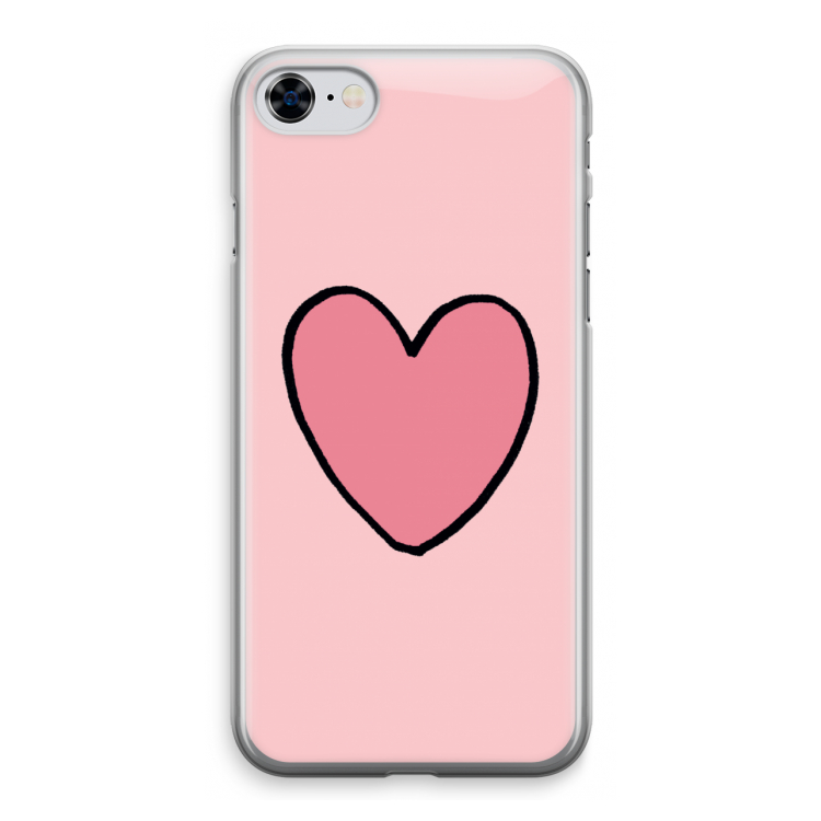 Hartje: iPhone 8 Transparant Hoesje