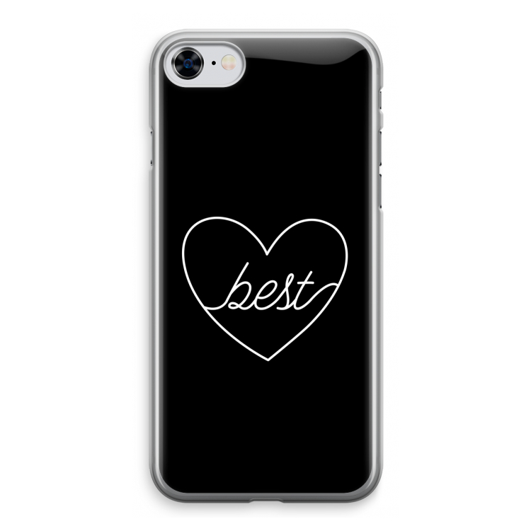Best heart black: iPhone 8 Transparant Hoesje