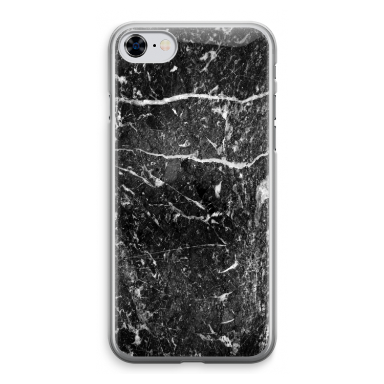 Zwart marmer: iPhone 8 Transparant Hoesje