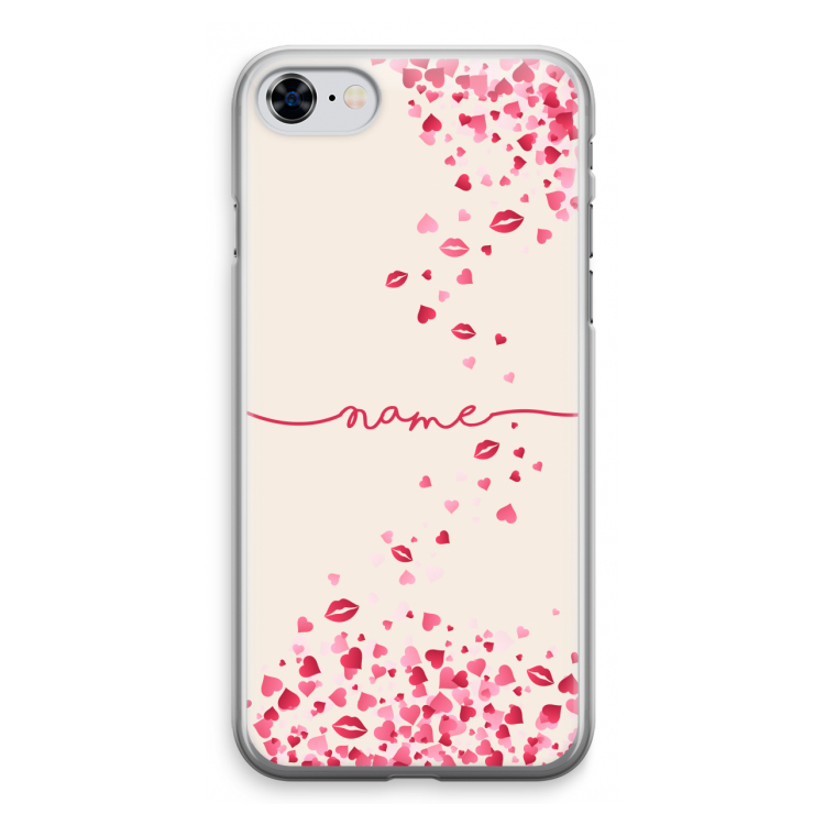 Hartjes en kusjes: iPhone 8 Transparant Hoesje