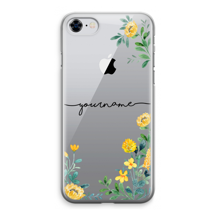 Gele bloemen: iPhone 8 Transparant Hoesje
