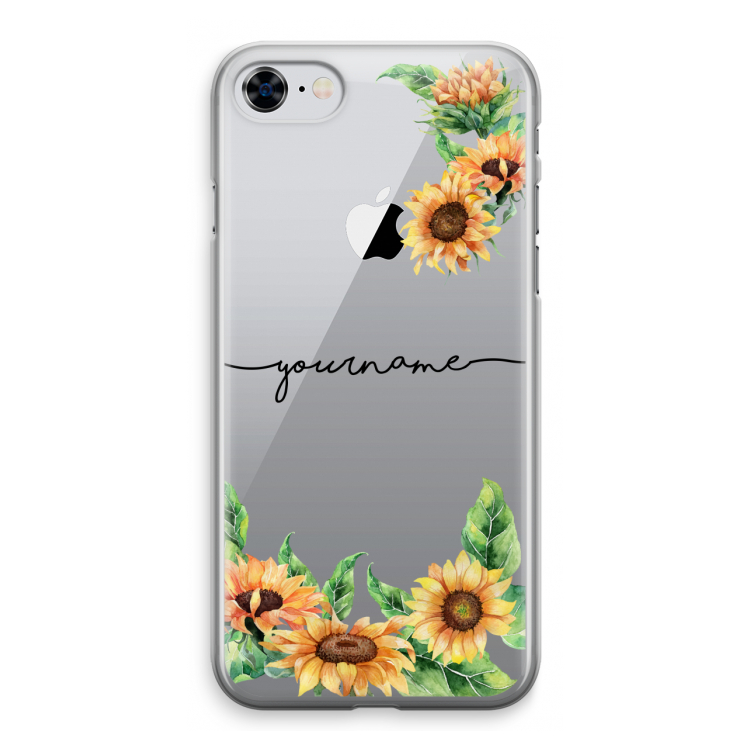 Zonnebloemen: iPhone 8 Transparant Hoesje