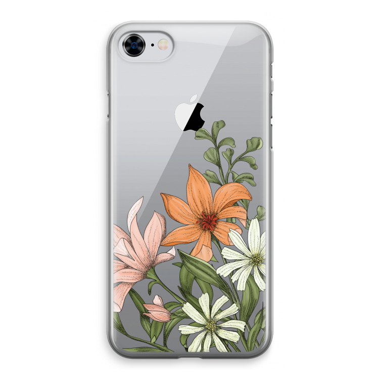 Floral bouquet: iPhone 8 Transparant Hoesje