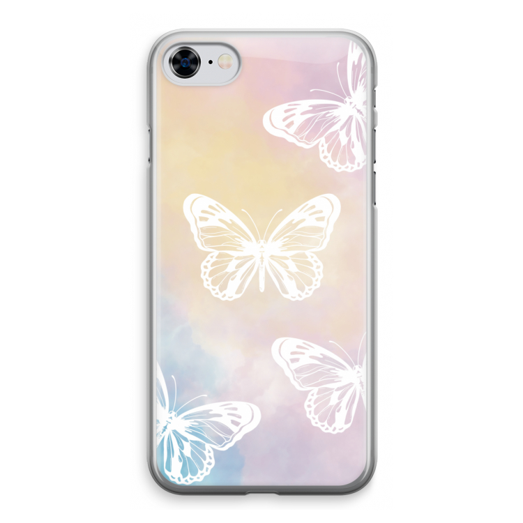 White butterfly: iPhone 8 Transparant Hoesje
