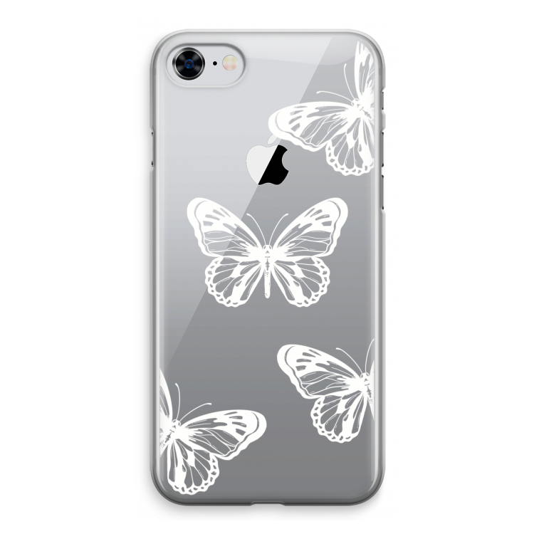 White butterfly: iPhone 8 Transparant Hoesje