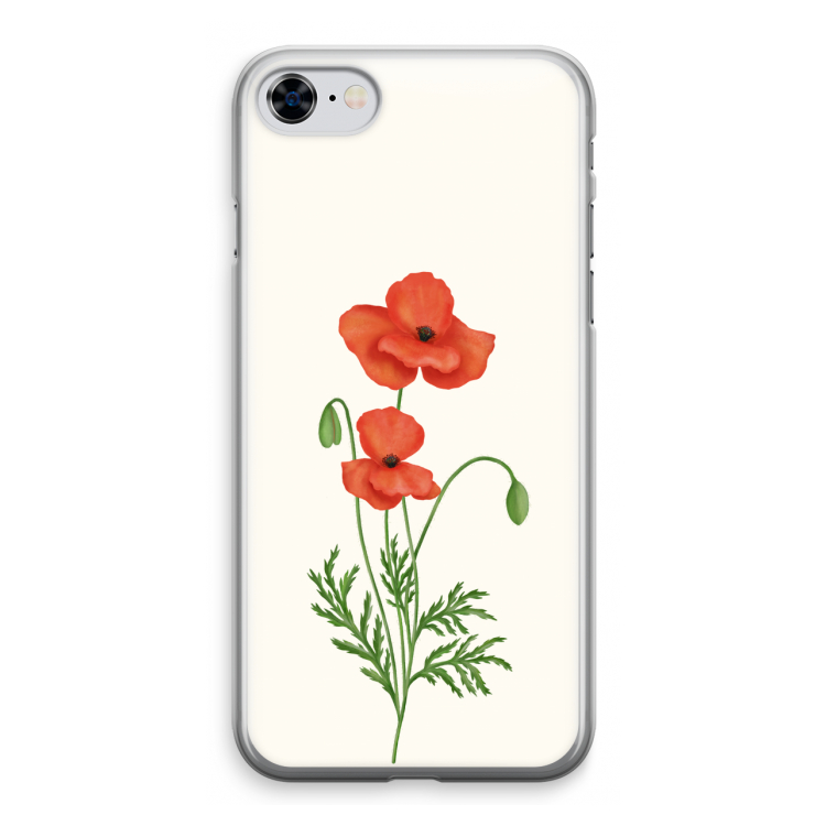Red poppy: iPhone 8 Transparant Hoesje