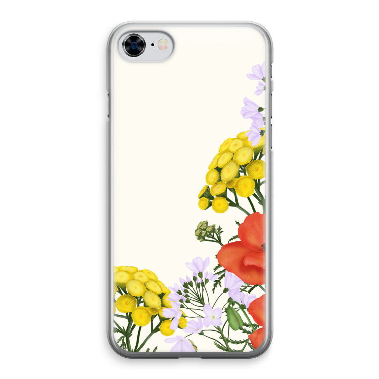 Wilde bloemen: iPhone 8 Transparant Hoesje