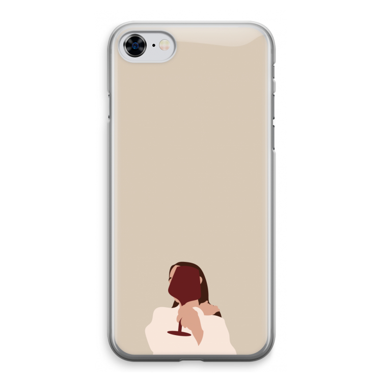 I drink wine: iPhone 8 Transparant Hoesje