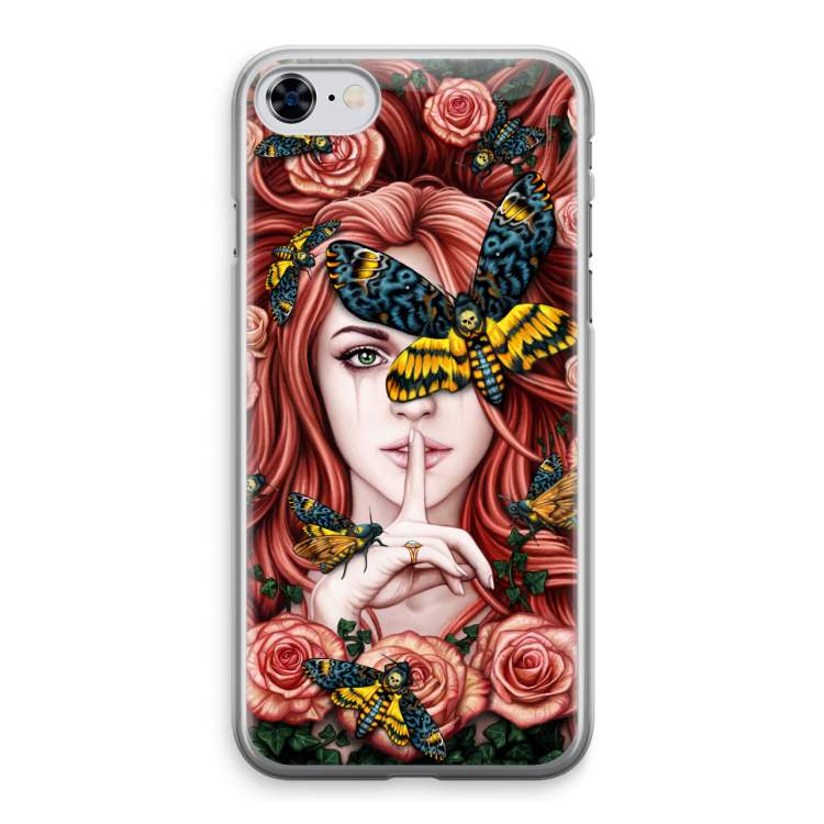 Lady Moth: iPhone 8 Transparant Hoesje