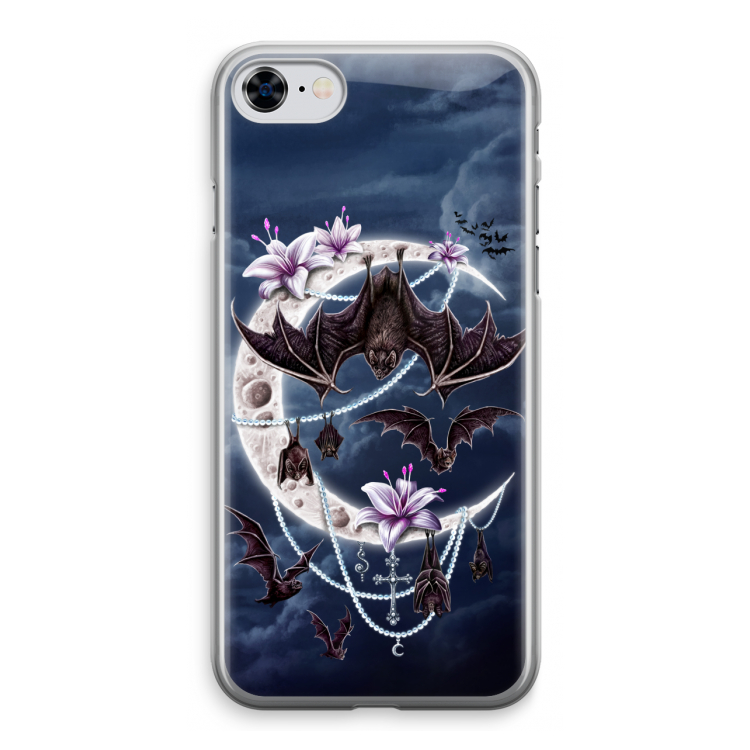 Vleermuizen Maan: iPhone 8 Transparant Hoesje