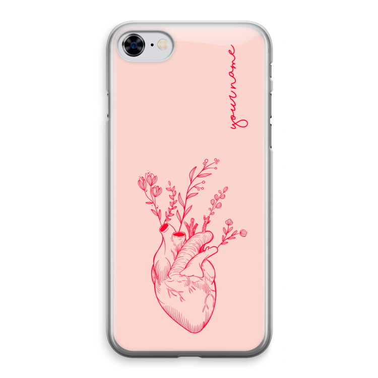Blooming Heart: iPhone 8 Transparant Hoesje