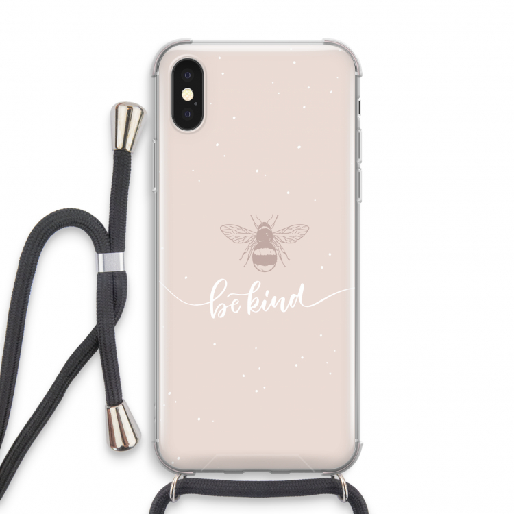 Be(e) kind: iPhone X Transparant Hoesje met koord