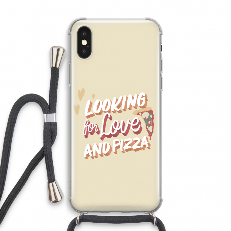 Pizza is the answer: iPhone X Transparant Hoesje met koord