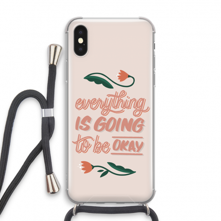 Optimistic flower girl: iPhone X Transparant Hoesje met koord