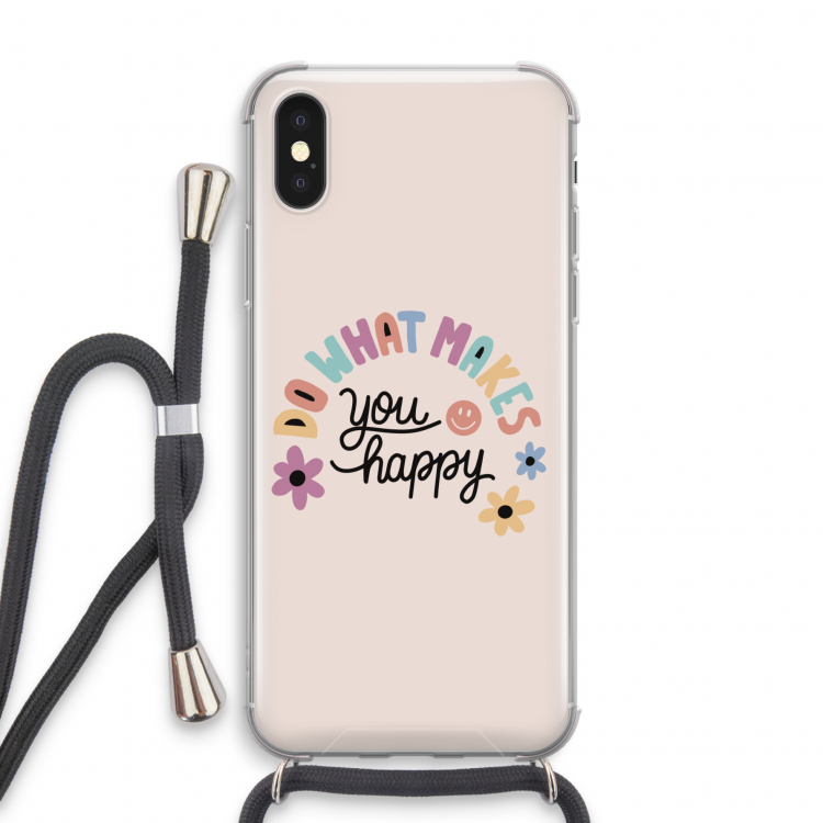 Happy days: iPhone X Transparant Hoesje met koord