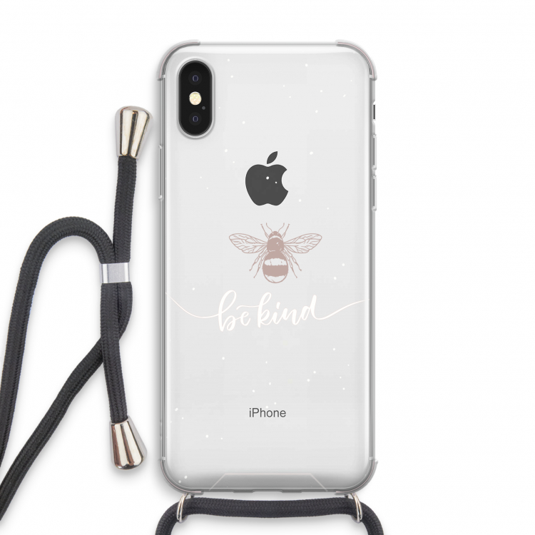 Be(e) kind: iPhone X Transparant Hoesje met koord